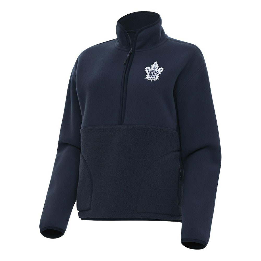 Toronto Maple Leafs Antigua Women's Figure Half-Zip Pullover Sweatshirt Navy