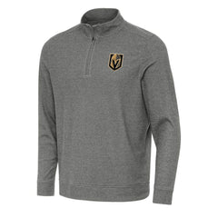 Vegas Golden Knights Antigua Subtle Quarter-Zip Sweatshirt Heather Black