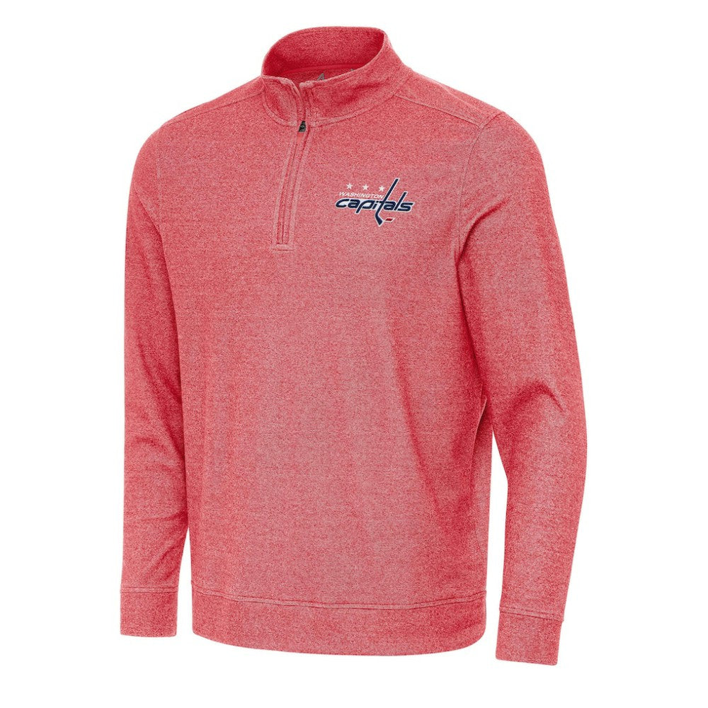 Washington Capitals Antigua Subtle Quarter-Zip Sweatshirt Heather Red