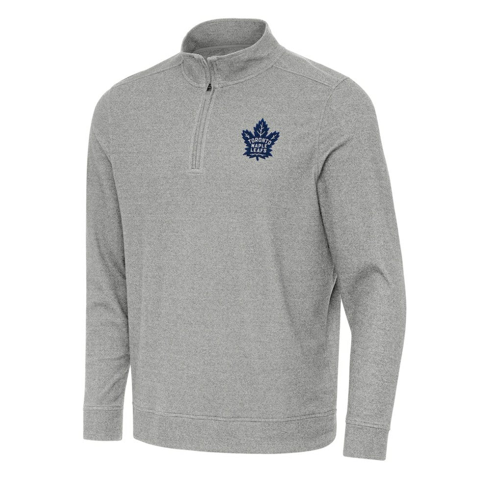 Toronto Maple Leafs Antigua Subtle Quarter-Zip Sweatshirt Heather Gray