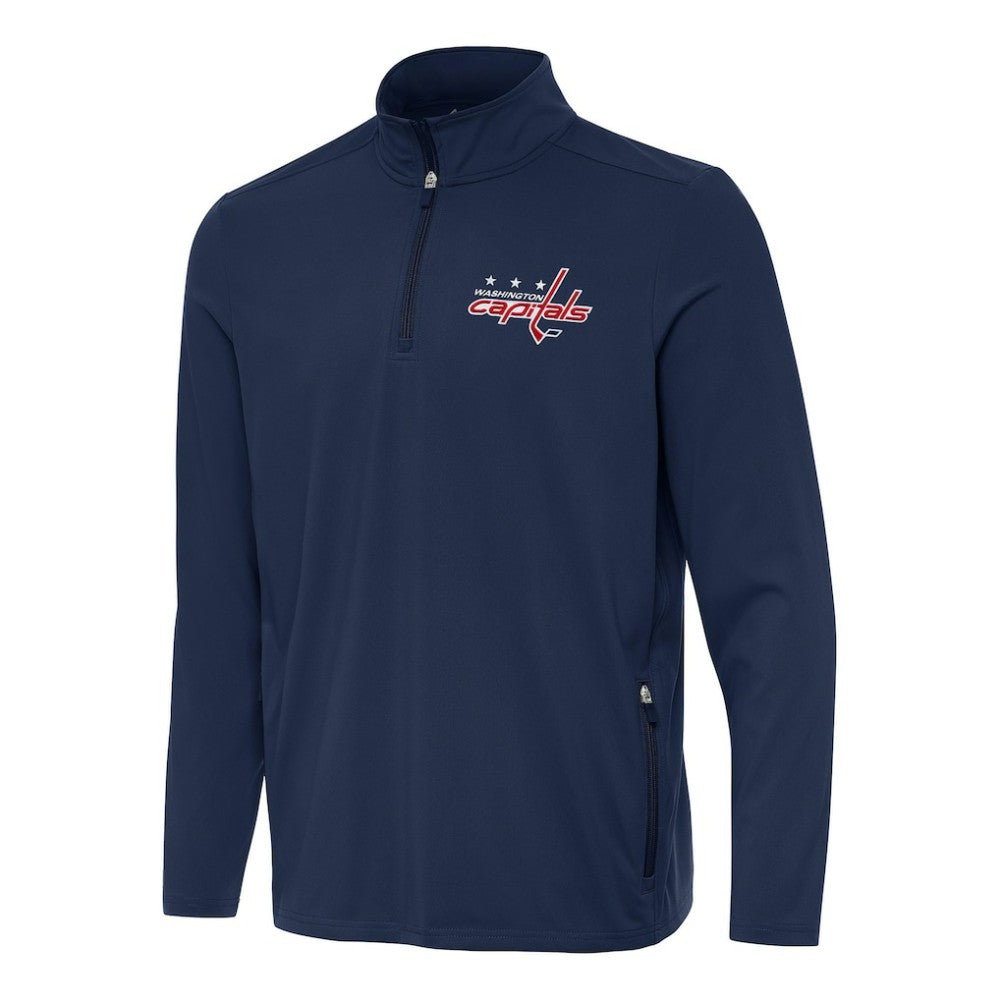 Washington Capitals Antigua Perilous Quarter-Zip Sweatshirt Navy
