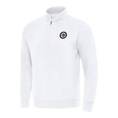 Winnipeg Jets Antigua Victory Quarter-Zip Mock Sweatshirt White
