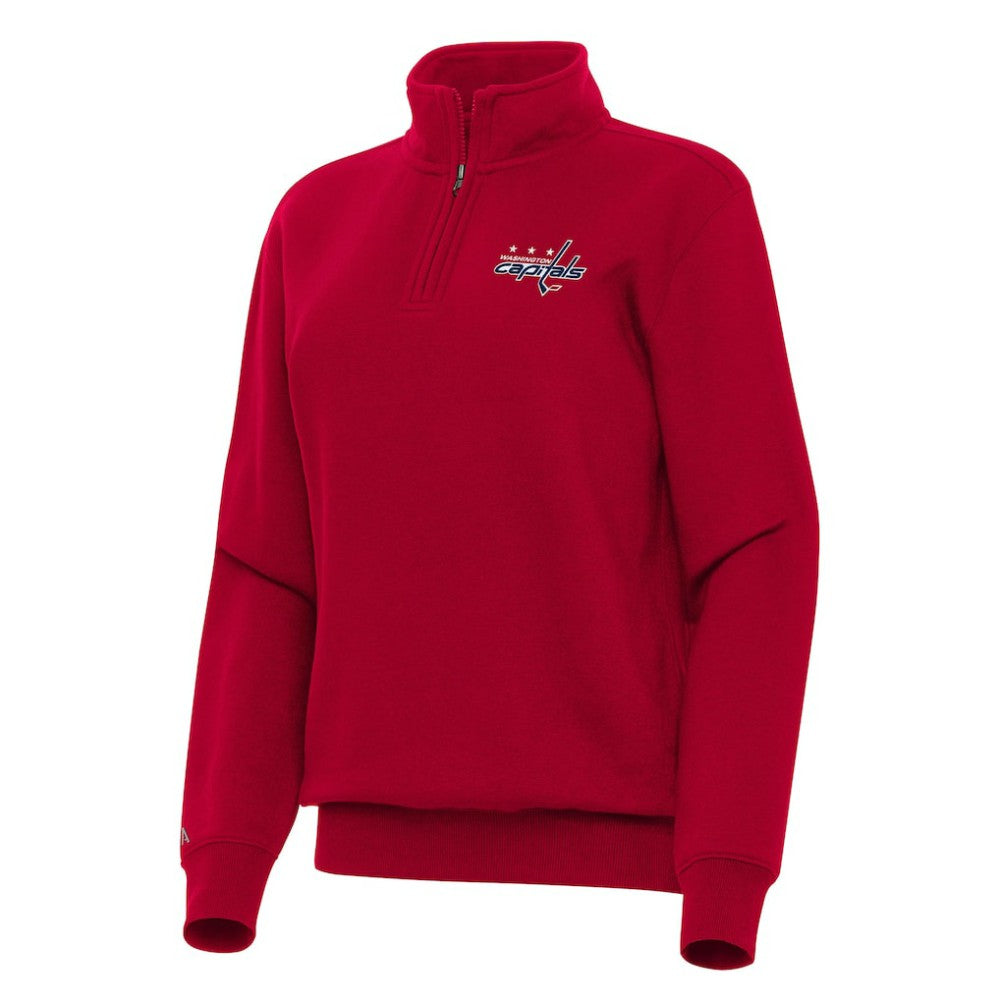 Washington Capitals Antigua Women's Victory Quarter-Zip Sweatshirt Red