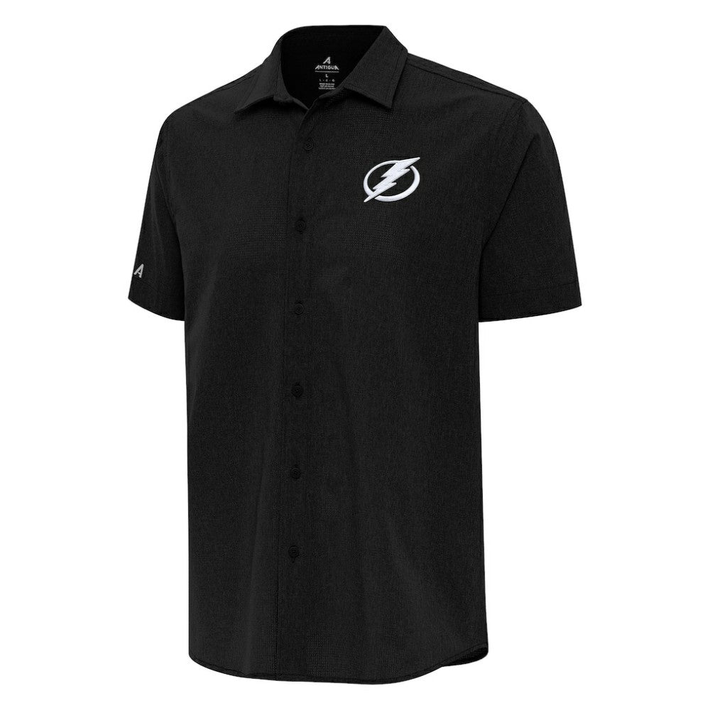 Tampa Bay Lightning Antigua Activate Woven Short Sleeve Button-Up Shirt Black