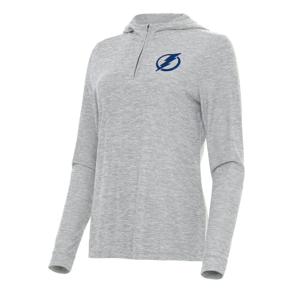 Tampa Bay Lightning Antigua Women's Daybreak Quarter-Zip Hoodie Heather Gray