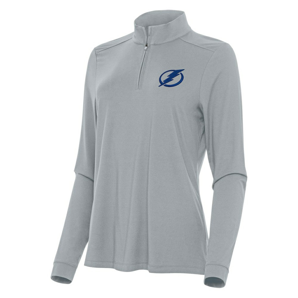 Tampa Bay Lightning Antigua Women's Intent Quarter-Zip Top Gray