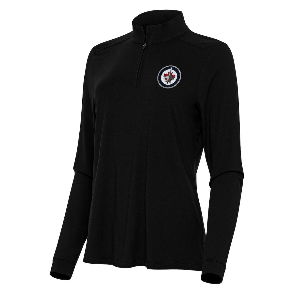 Winnipeg Jets Antigua Women's Intent Quarter-Zip Top Black