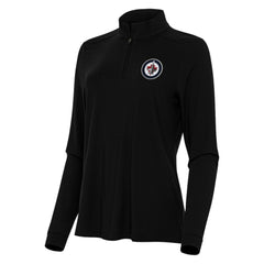 Winnipeg Jets Antigua Women's Intent Quarter-Zip Top Black