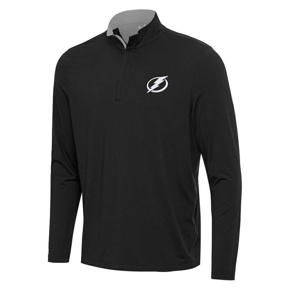 Tampa Bay Lightning Antigua Content Quarter-Zip Pullover Top Black/Gray