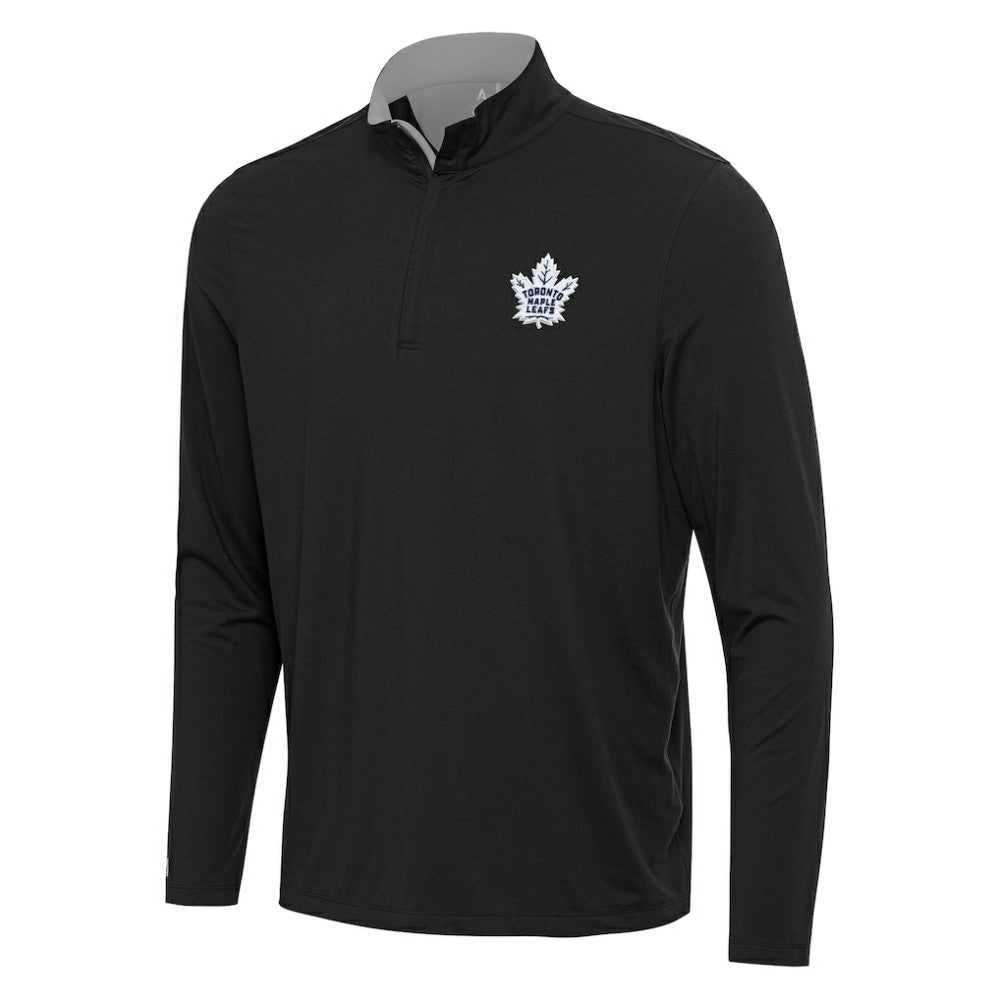 Toronto Maple Leafs Antigua Content Quarter-Zip Pullover Top Black/Gray