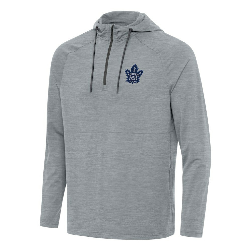Toronto Maple Leafs Antigua Spikes Quarter-Zip Hoodie Heather Gray