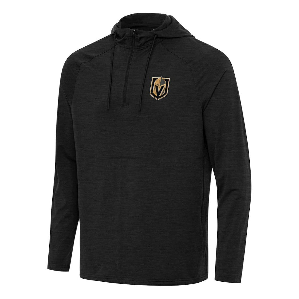 Vegas Golden Knights Antigua Spikes Quarter-Zip Hoodie Heather Black