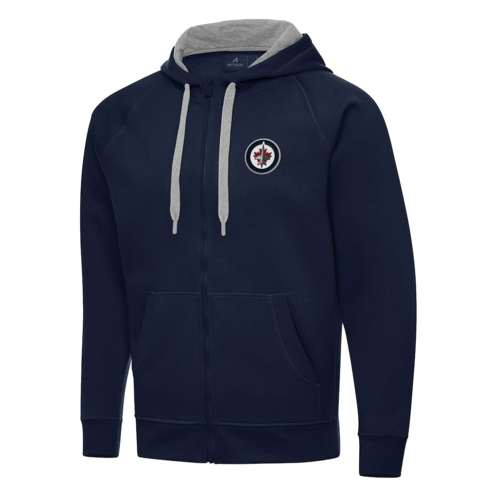 Winnipeg Jets Antigua Big & Tall Victory Full-Zip Hoodie Navy