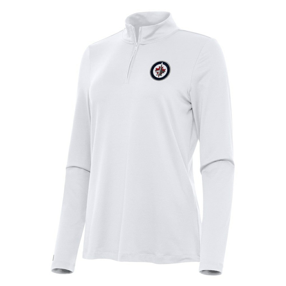 Winnipeg Jets Antigua Women's Reprocess Quarter-Zip Top White