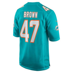 Cam Brown Miami Dolphins Game Jersey - Aqua