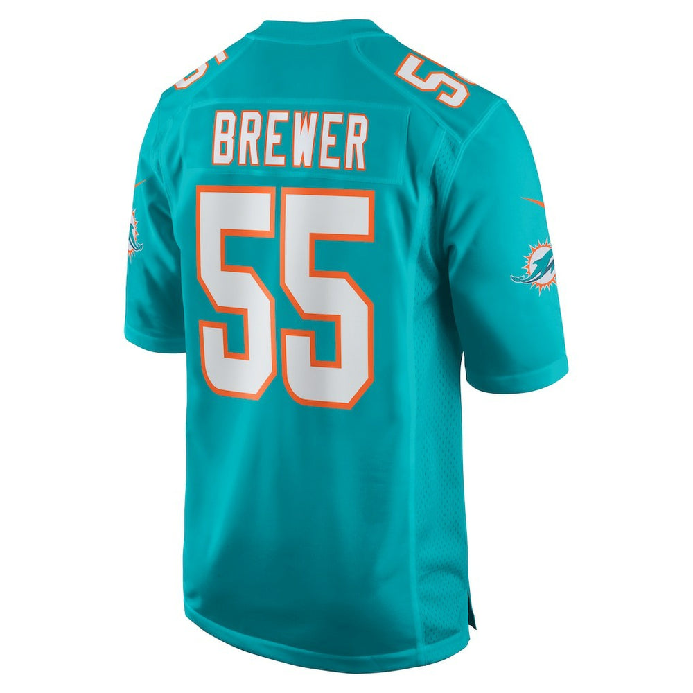 Aaron Brewer Miami Dolphins Game Jersey - Aqua