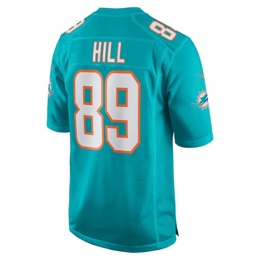 Julian Hill Miami Dolphins Game Jersey - Aqua