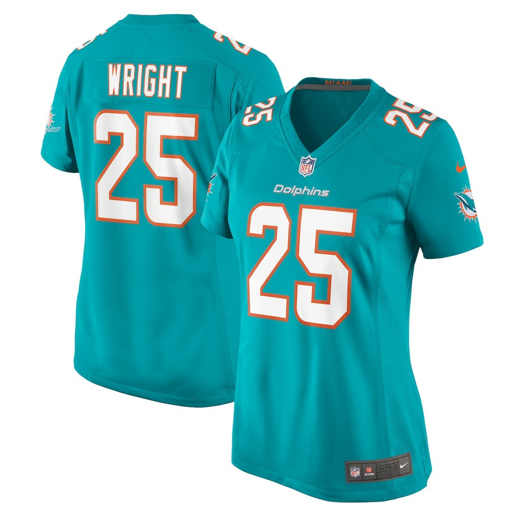 Jaylen Wright Miami Dolphins Women's Game Jersey - Aqua