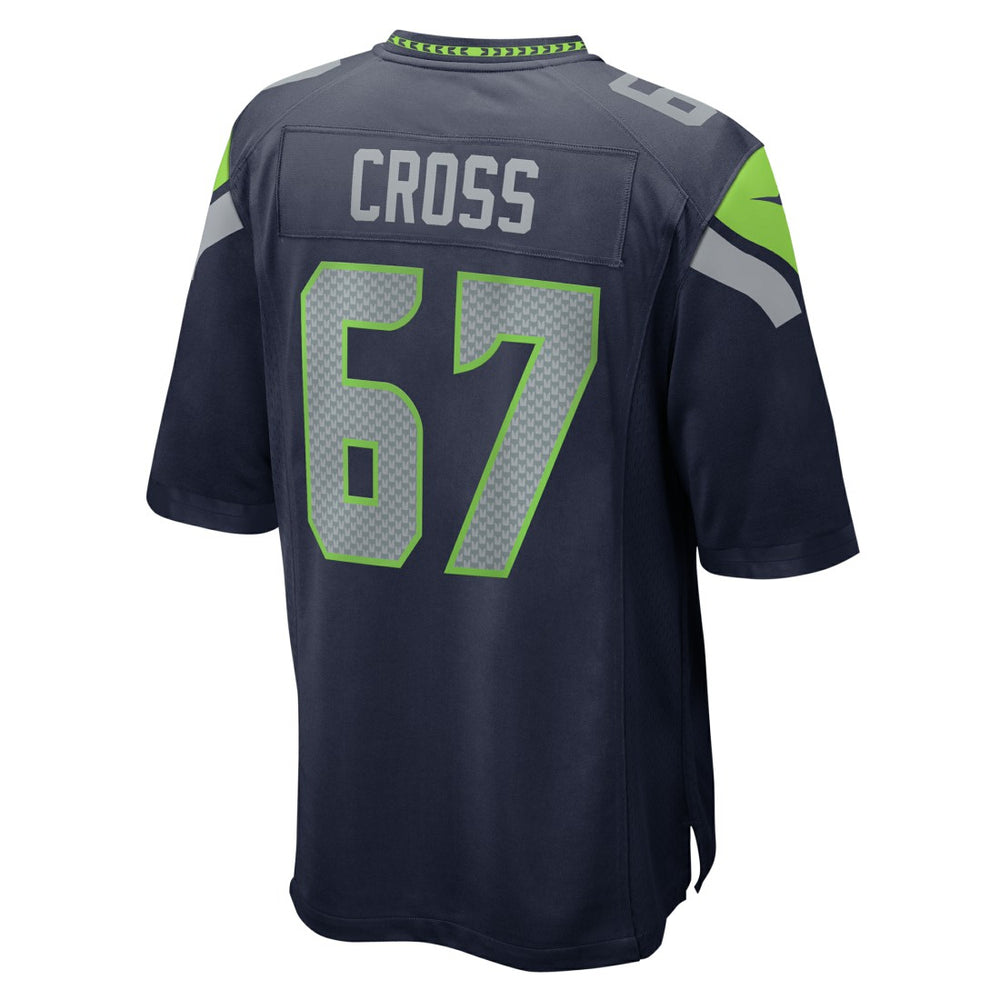 Charles Cross Seattle Seahawks Game Jersey - College Navy