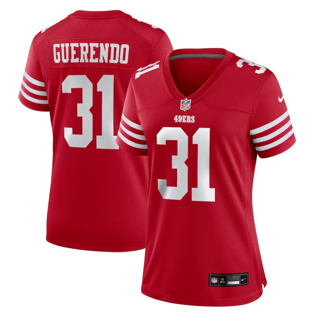 Isaac Guerendo San Francisco 49ers Women's Team Game Jersey - Scarlet