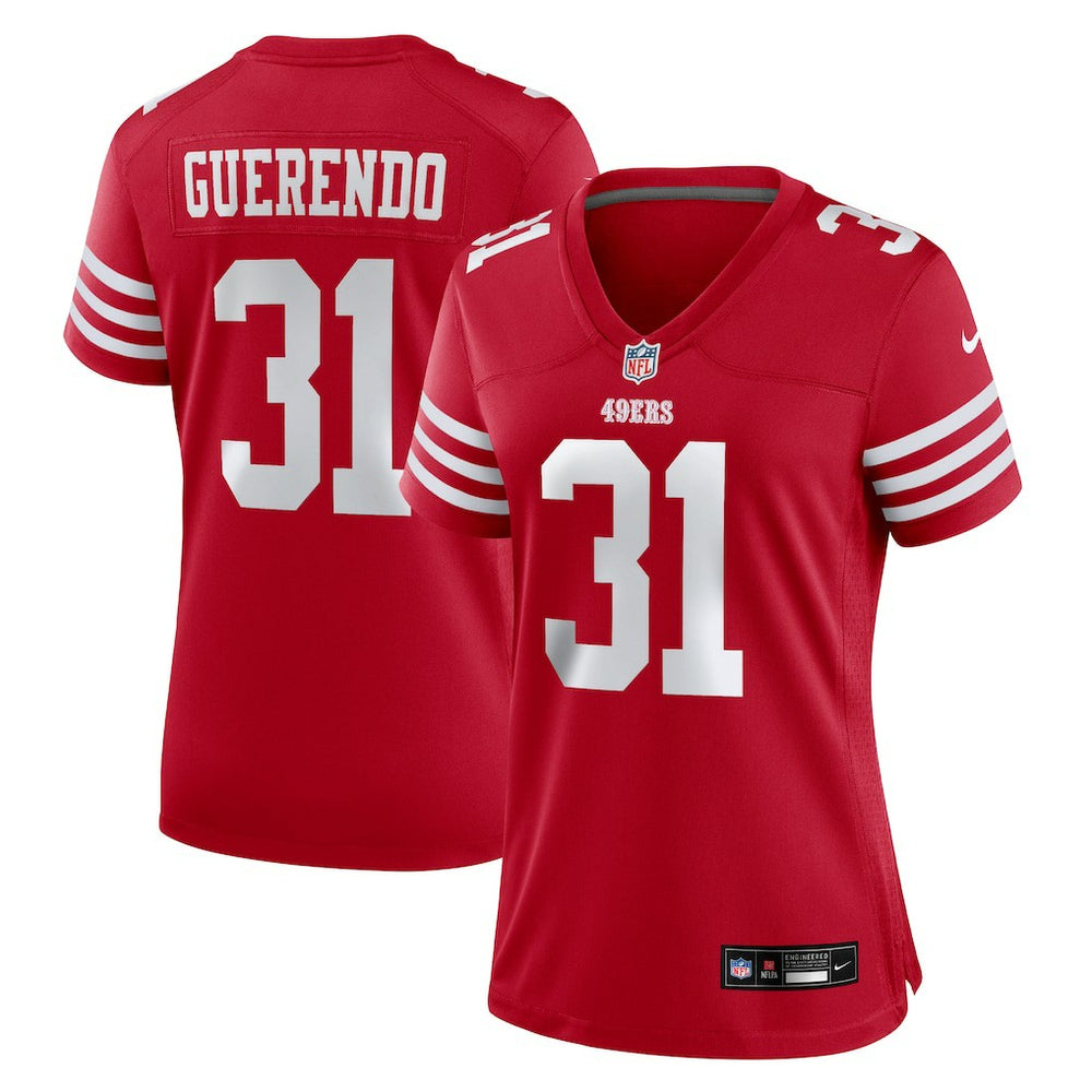 Isaac Guerendo San Francisco 49ers Women's Team Game Jersey - Scarlet