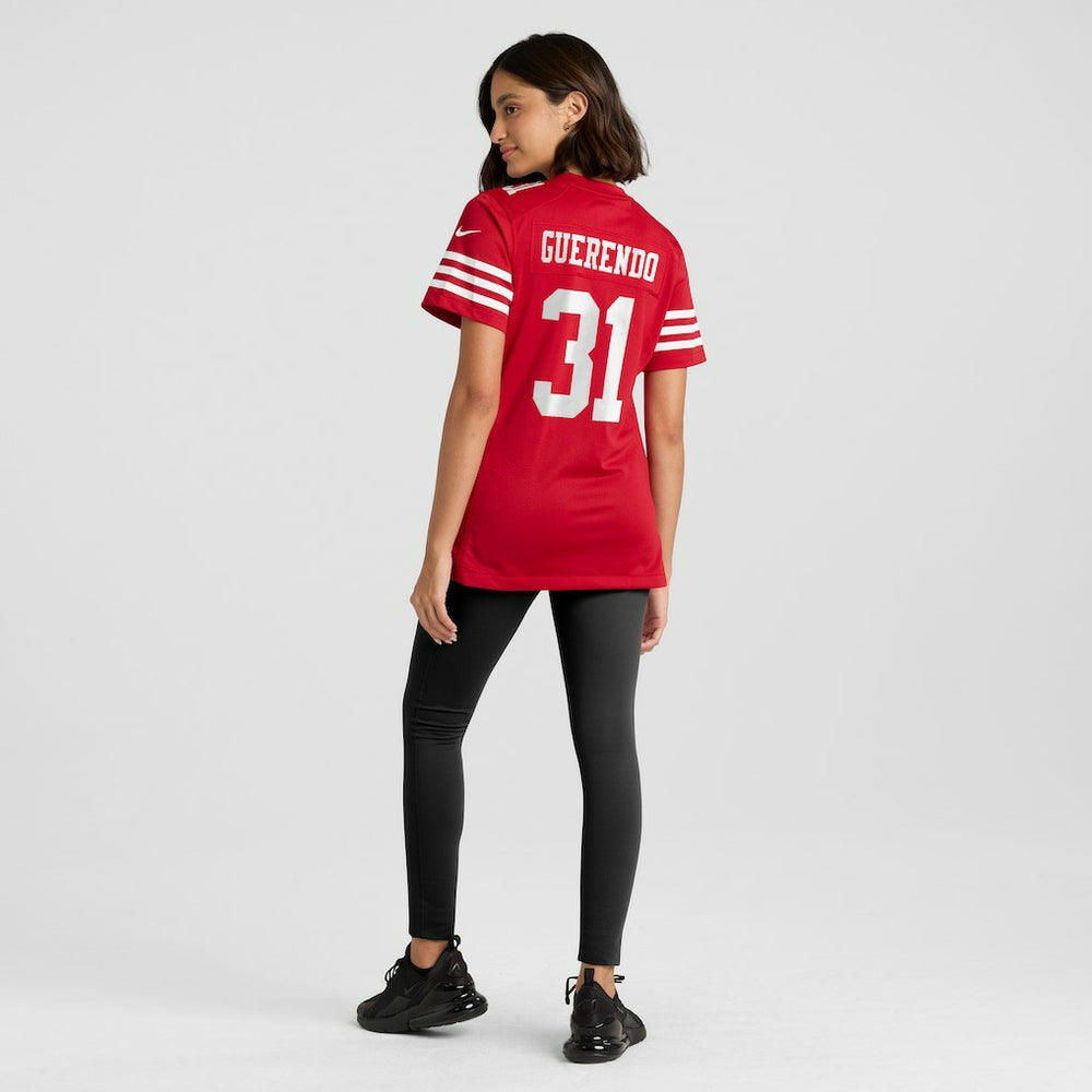 Isaac Guerendo San Francisco 49ers Women's Team Game Jersey - Scarlet
