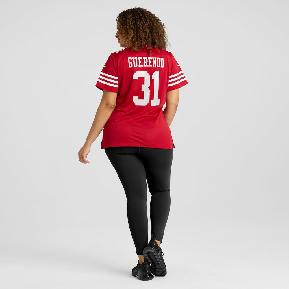 Isaac Guerendo San Francisco 49ers Women's Team Game Jersey - Scarlet