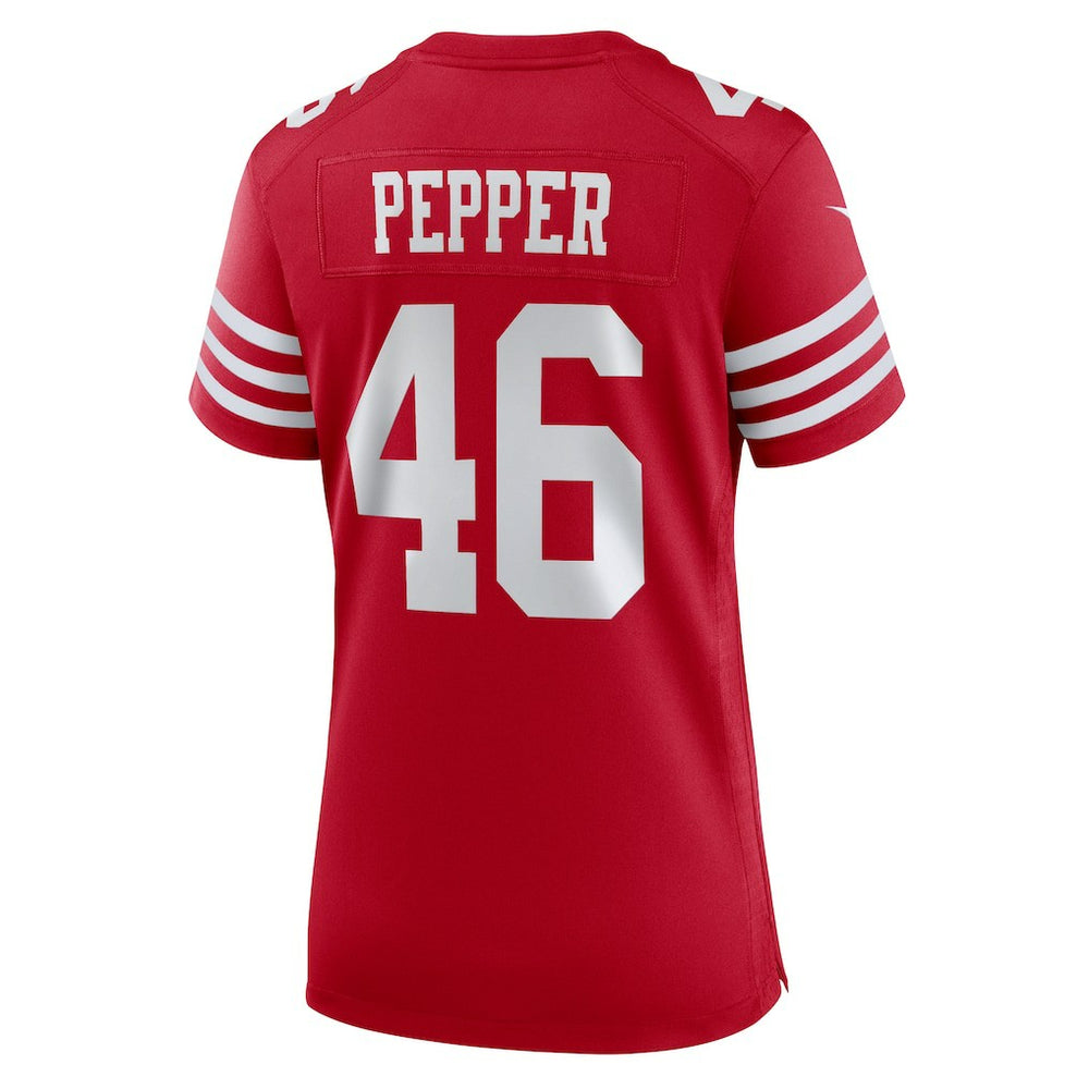 Taybor Pepper San Francisco 49ers Women's Team Game Jersey - Scarlet