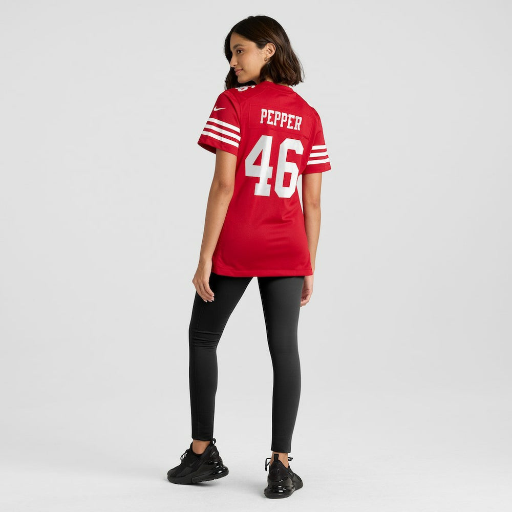 Taybor Pepper San Francisco 49ers Women's Team Game Jersey - Scarlet