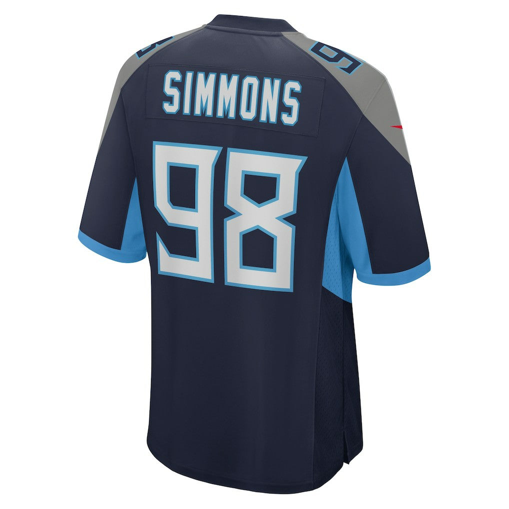 Jeffery Simmons Tennessee Titans Game Jersey - Navy