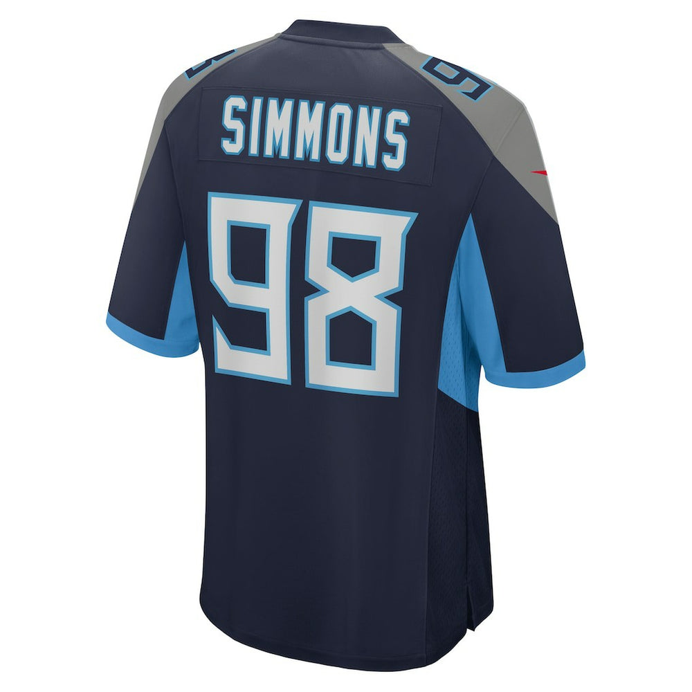 Jeffery Simmons Tennessee Titans Game Jersey - Navy