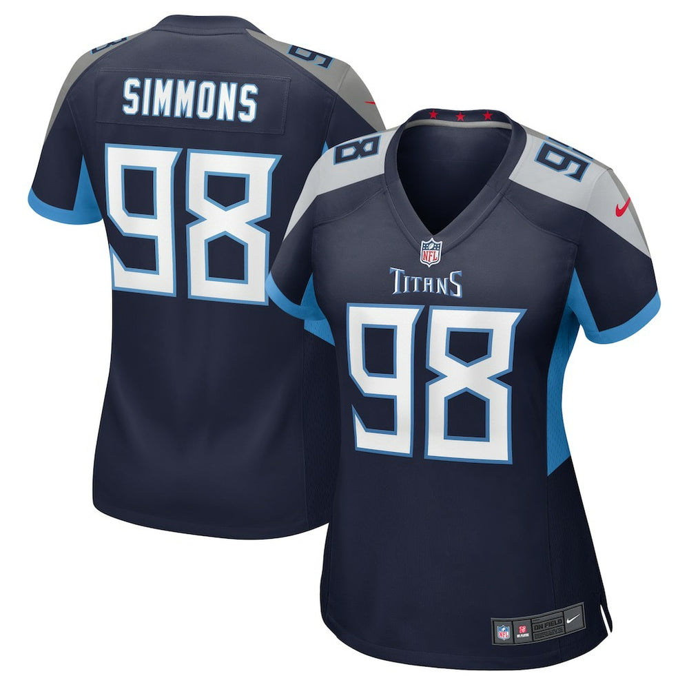Jeffery Simmons Tennessee Titans Women's Alternate Game Jersey - Navy
