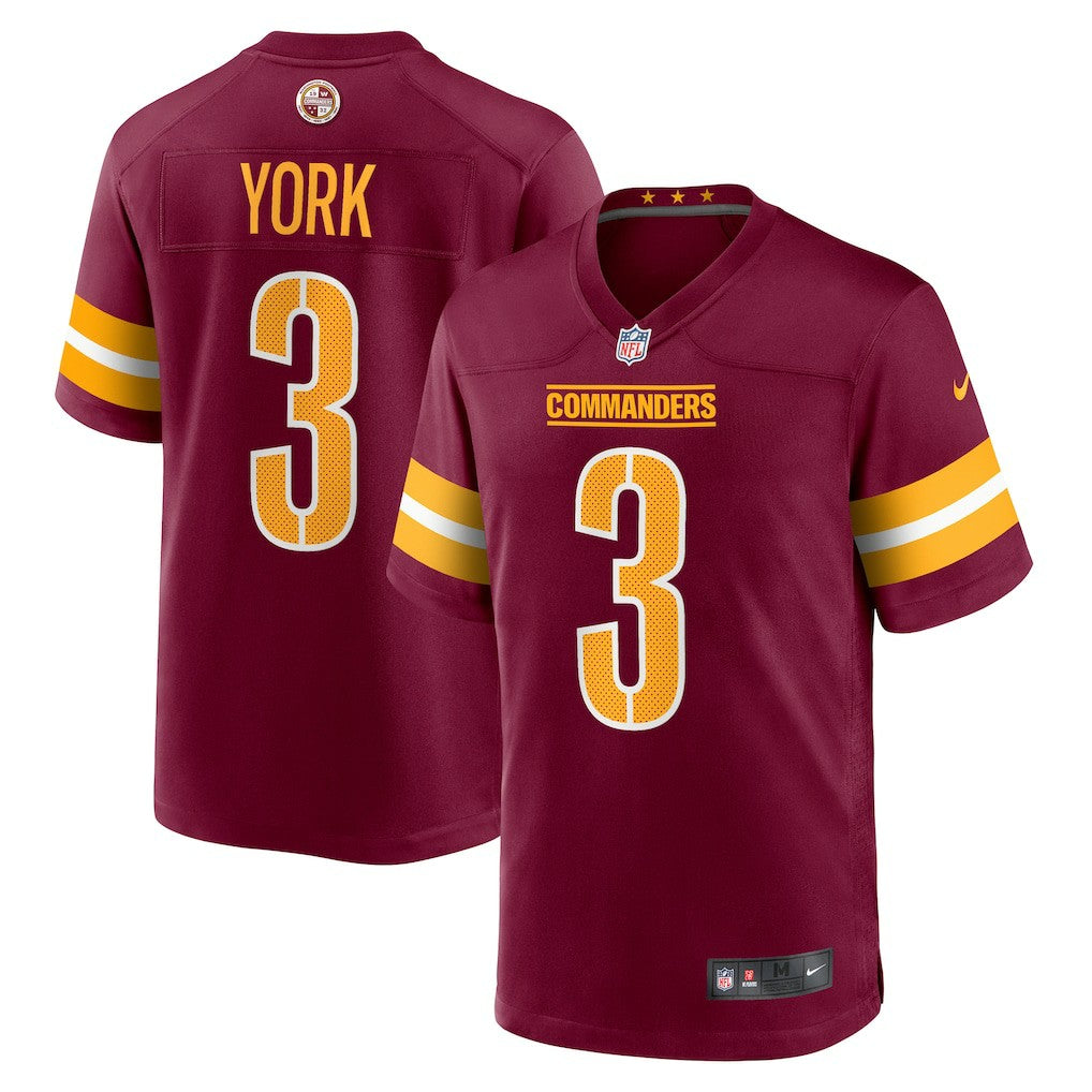 Cade York Washington Commanders Game Jersey - Burgundy