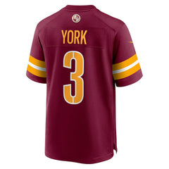 Cade York Washington Commanders Game Jersey - Burgundy