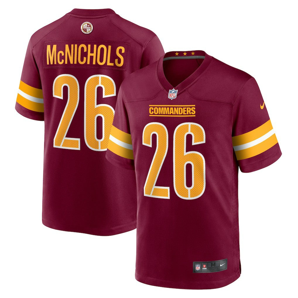 Jeremy McNichols Washington Commanders Game Jersey - Burgundy