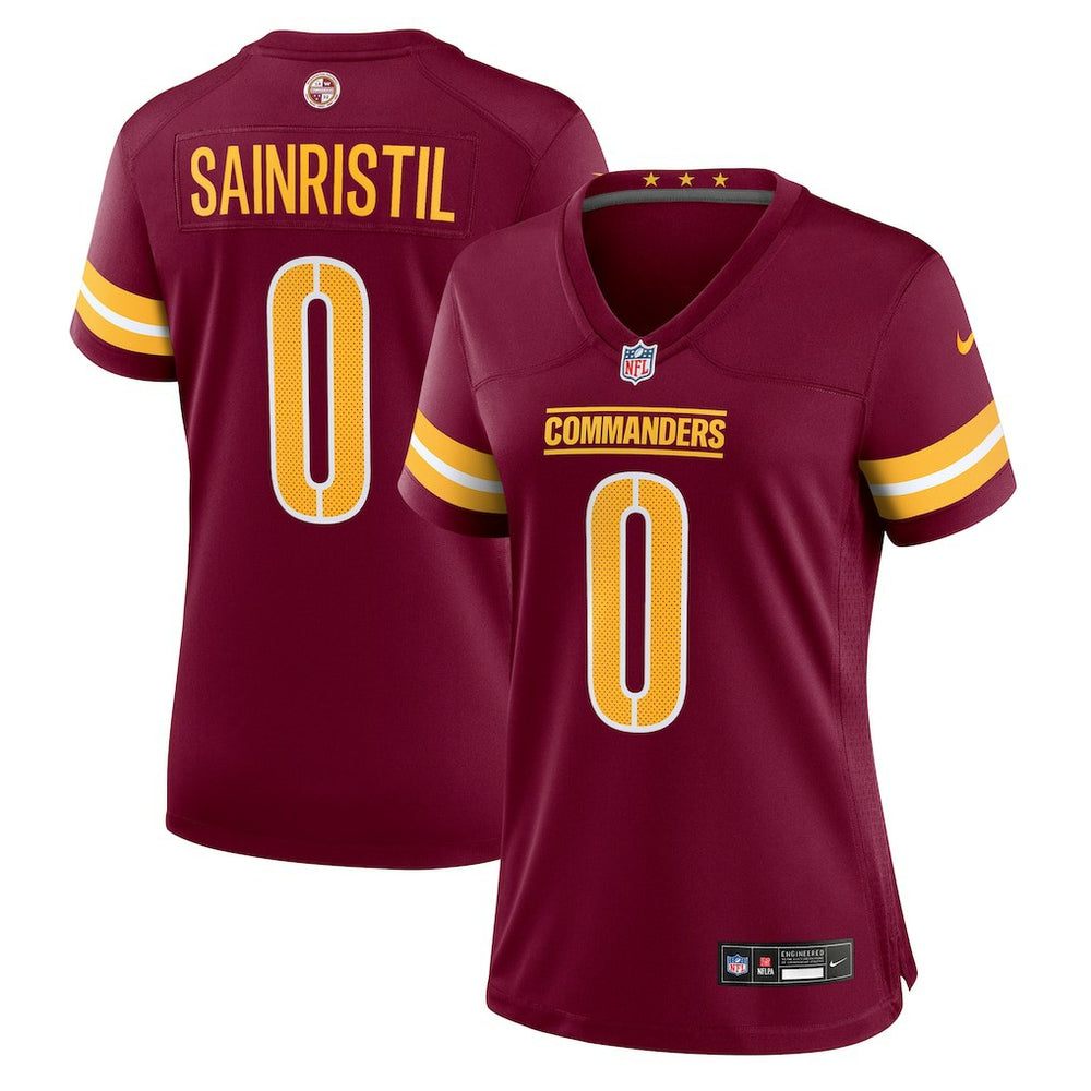 Mike Sainristil Washington Commanders Women's Team Game Jersey - Burgundy