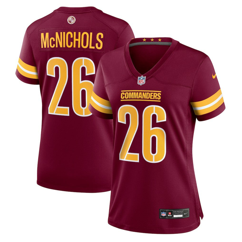 Jeremy McNichols Washington Commanders Women's Team Game Jersey - Burgundy