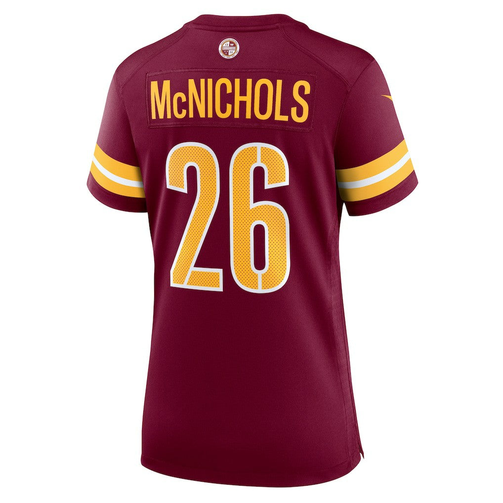 Jeremy McNichols Washington Commanders Women's Team Game Jersey - Burgundy