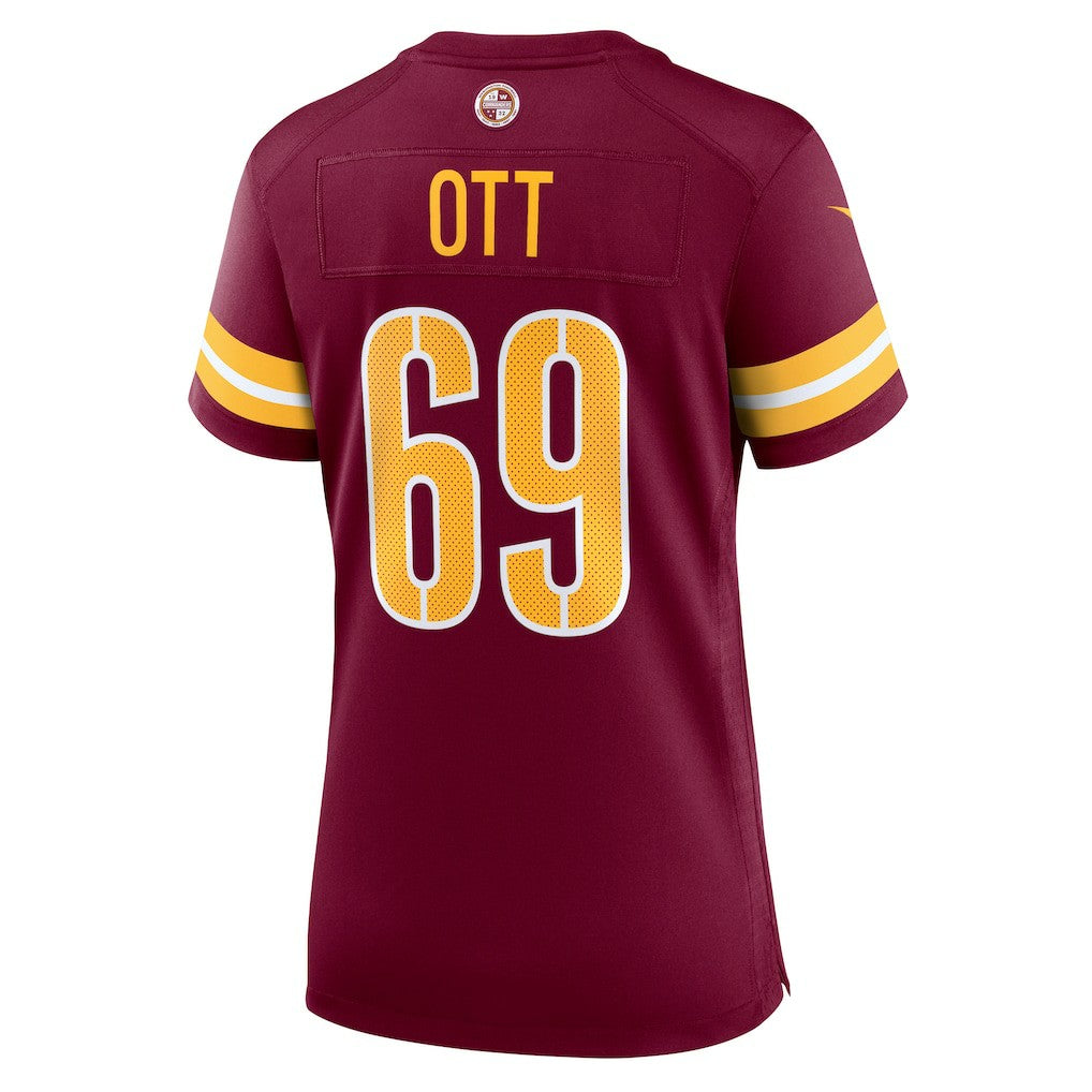 Tyler Ott Washington Commanders Women's Team Game Jersey - Burgundy