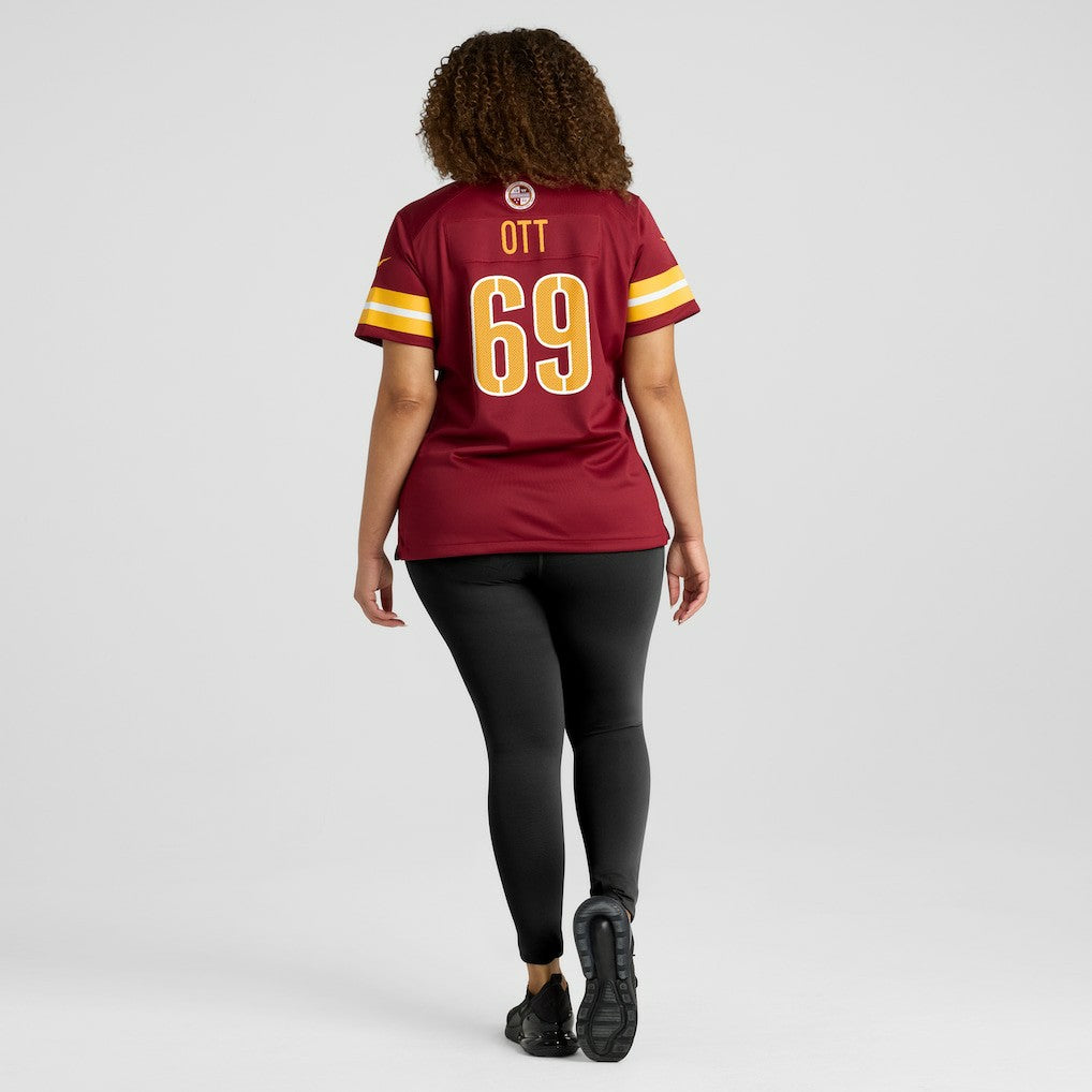 Tyler Ott Washington Commanders Women's Team Game Jersey - Burgundy