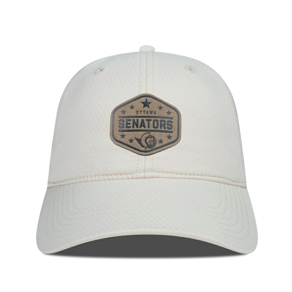 Ottawa Senators Men's Levelwear Faux Leather Patch Unstructured Adjustable Hat Cream