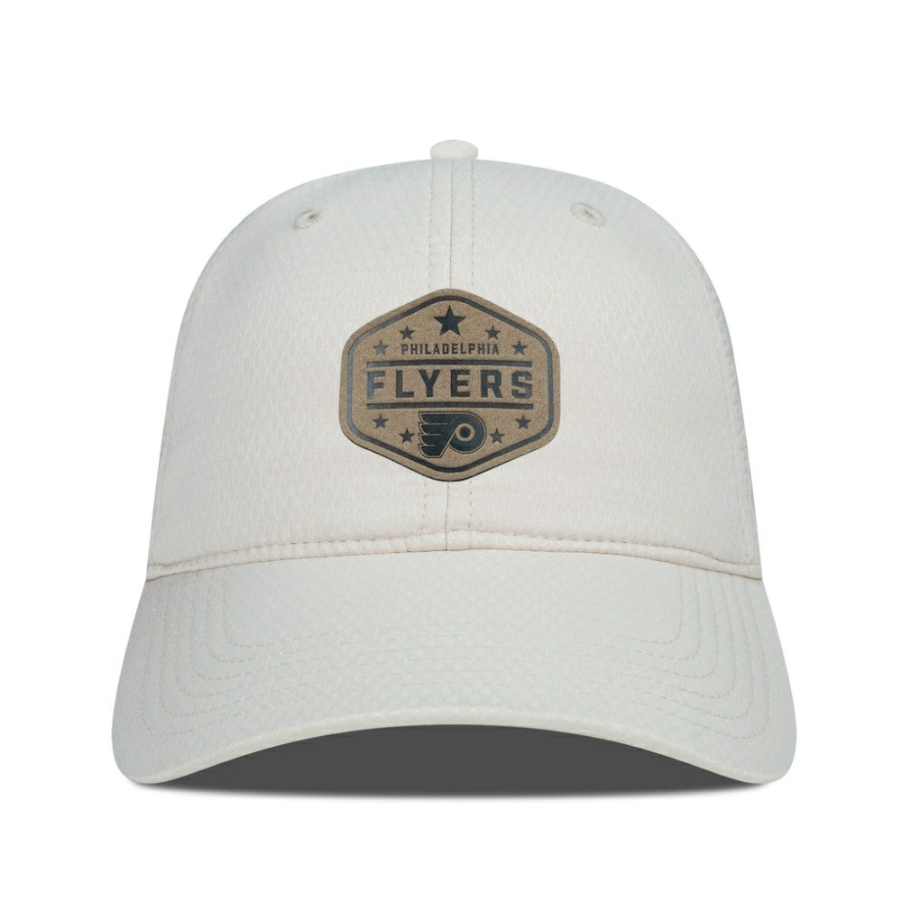 Philadelphia Flyers Men's Levelwear Faux Leather Patch Unstructured Adjustable Hat Cream