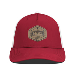 Detroit Red Wings Men's Levelwear Faux Leather Patch Structured Adjustable Hat Red