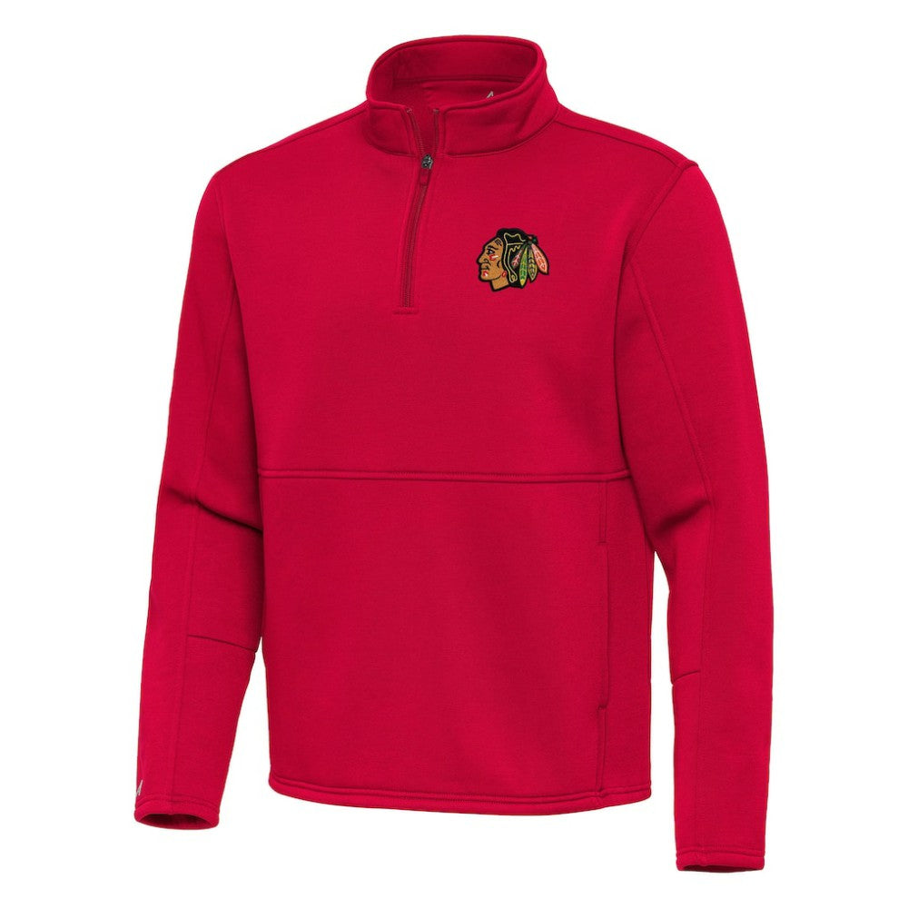 Chicago Blackhawks Antigua Twist Quarter-Zip Pullover Jacket Red