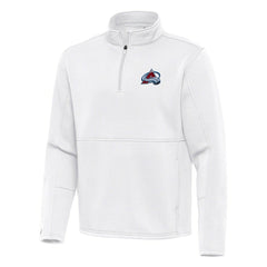 Colorado Avalanche Antigua Twist Quarter-Zip Pullover Jacket White