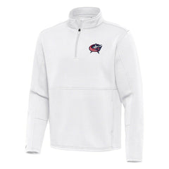 Columbus Blue Jackets Antigua Twist Quarter-Zip Pullover Jacket White