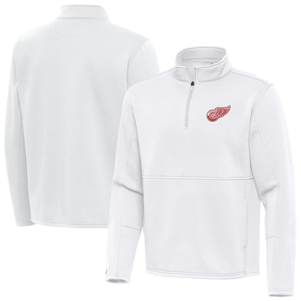 Detroit Red Wings Antigua Twist Quarter-Zip Pullover Jacket White