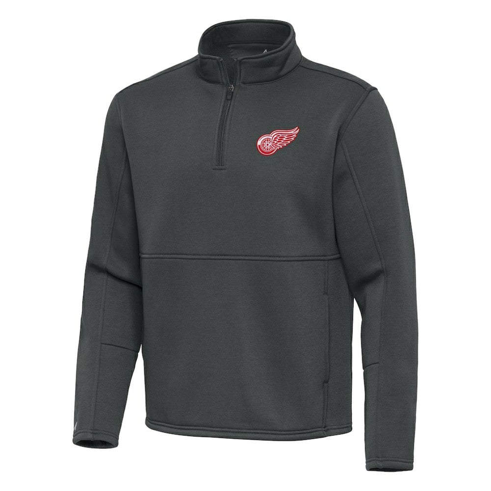 Detroit Red Wings Antigua Twist Quarter-Zip Pullover Jacket Pewter