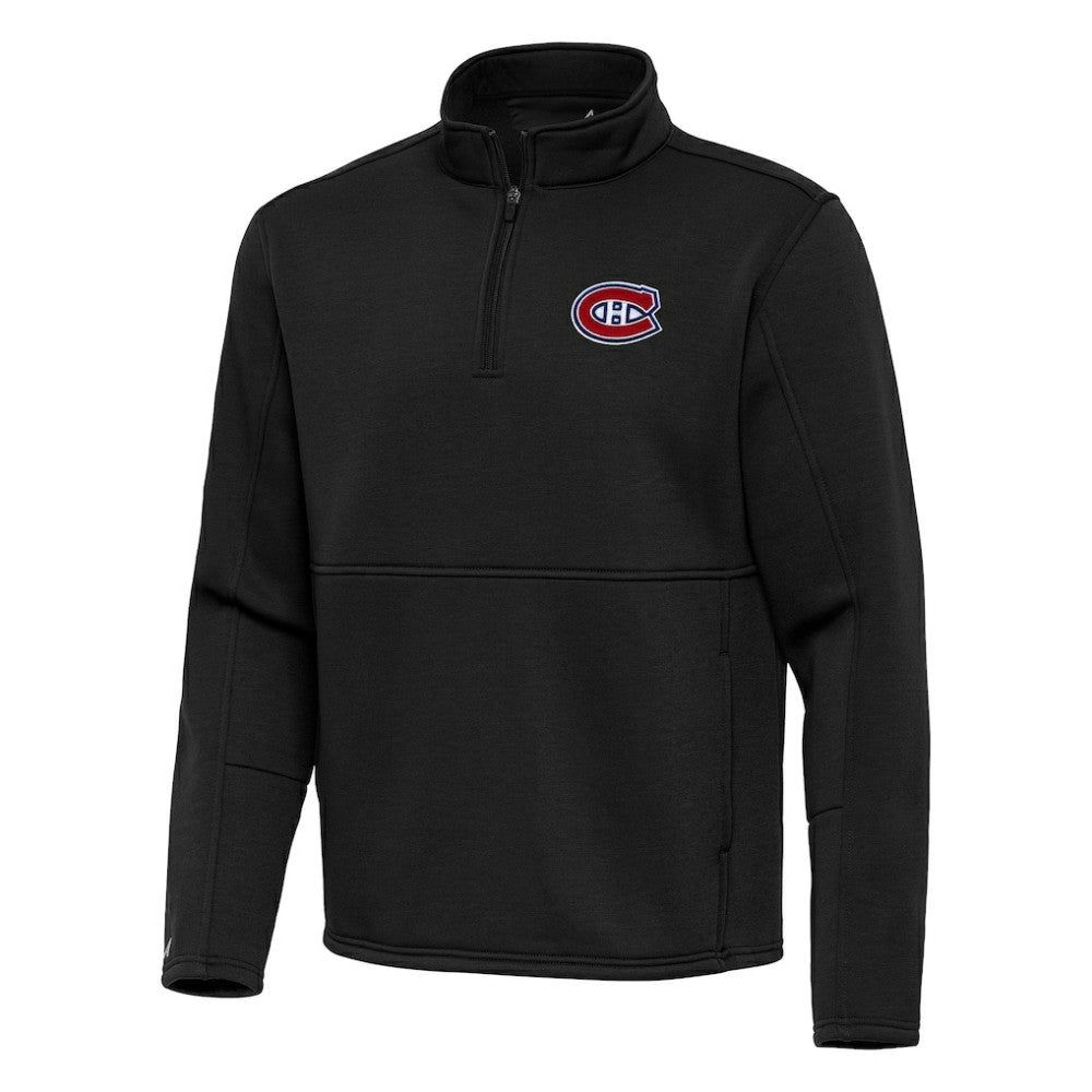 Montreal Canadiens Antigua Twist Quarter-Zip Pullover Jacket Black