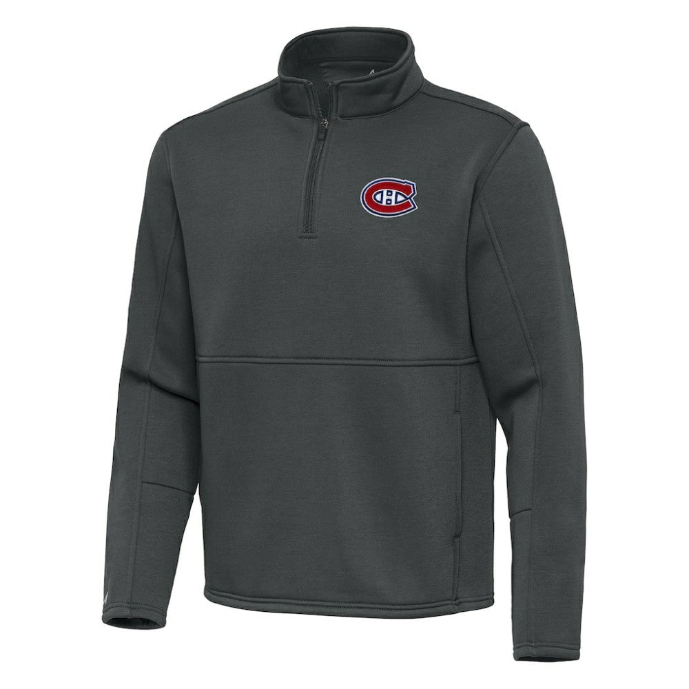 Montreal Canadiens Antigua Twist Quarter-Zip Pullover Jacket Pewter